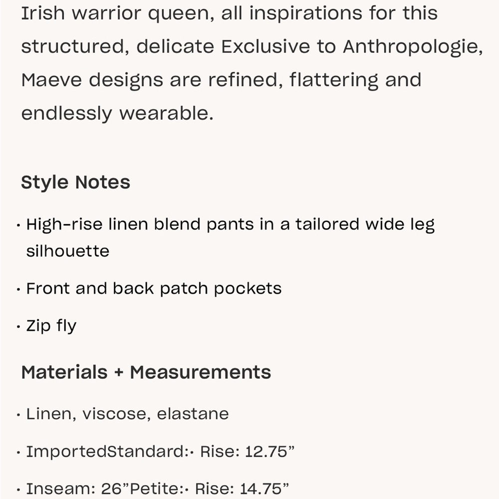 Anthropologie x Maeve The Colette Contrast-Stitch Linen Crop Wide-Leg Pants - Picture 10 of 10